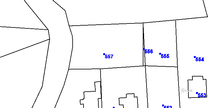 Parcela st. 557 v KÚ Proseč nad Nisou, Katastrální mapa
