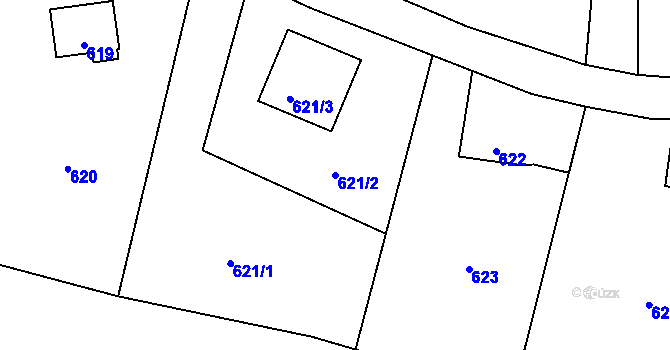 Parcela st. 621/2 v KÚ Proseč nad Nisou, Katastrální mapa