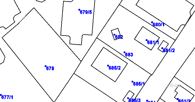 Parcela st. 684 v KÚ Proseč nad Nisou, Katastrální mapa