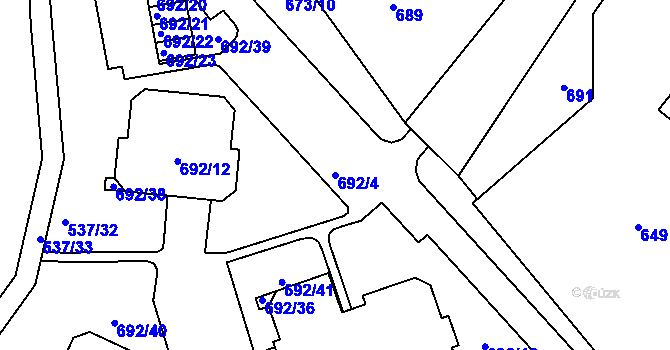 Parcela st. 692/4 v KÚ Proseč nad Nisou, Katastrální mapa