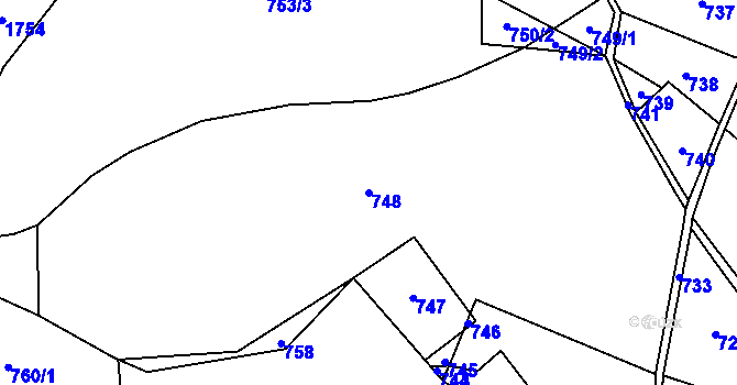 Parcela st. 748 v KÚ Proseč nad Nisou, Katastrální mapa