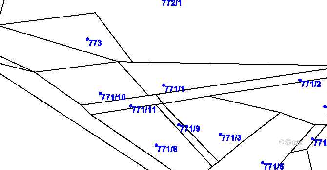 Parcela st. 771/1 v KÚ Proseč nad Nisou, Katastrální mapa