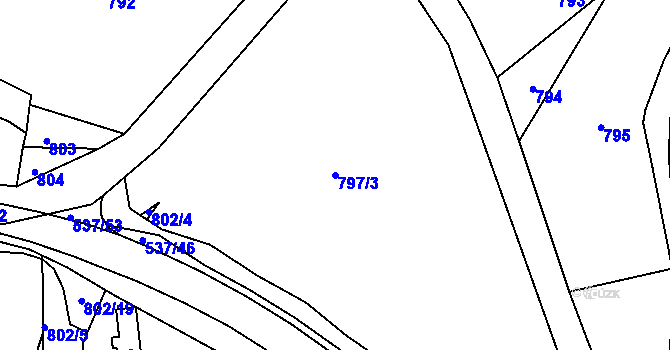 Parcela st. 797/3 v KÚ Proseč nad Nisou, Katastrální mapa
