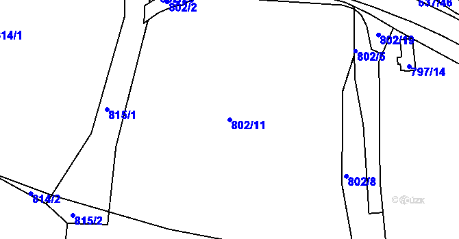 Parcela st. 802/11 v KÚ Proseč nad Nisou, Katastrální mapa