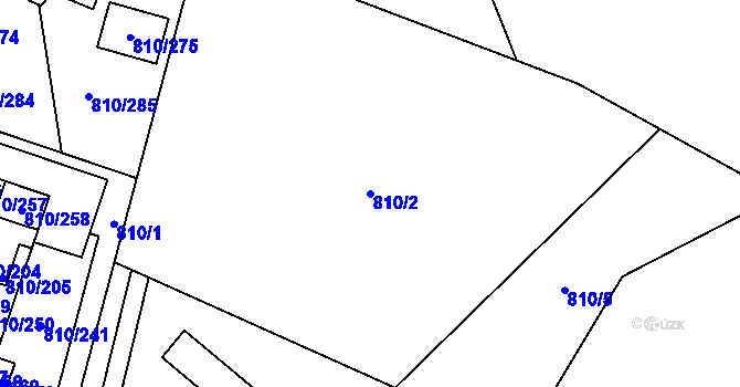 Parcela st. 810/2 v KÚ Proseč nad Nisou, Katastrální mapa
