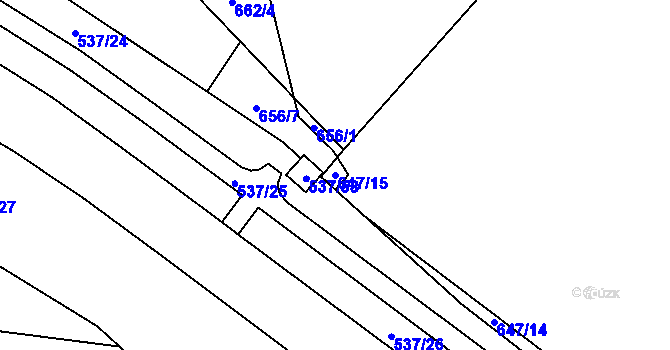 Parcela st. 647/15 v KÚ Proseč nad Nisou, Katastrální mapa