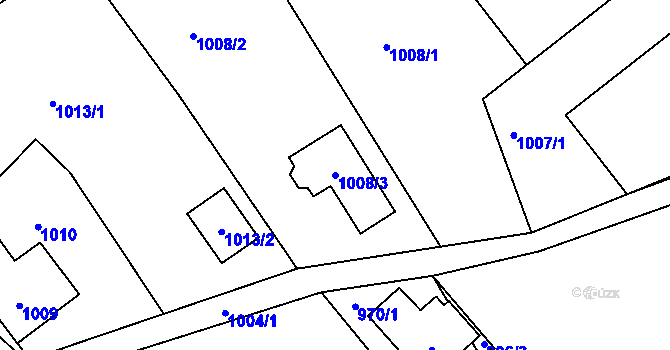 Parcela st. 1008/3 v KÚ Proseč nad Nisou, Katastrální mapa