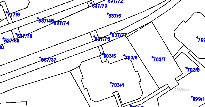 Parcela st. 703/5 v KÚ Proseč nad Nisou, Katastrální mapa