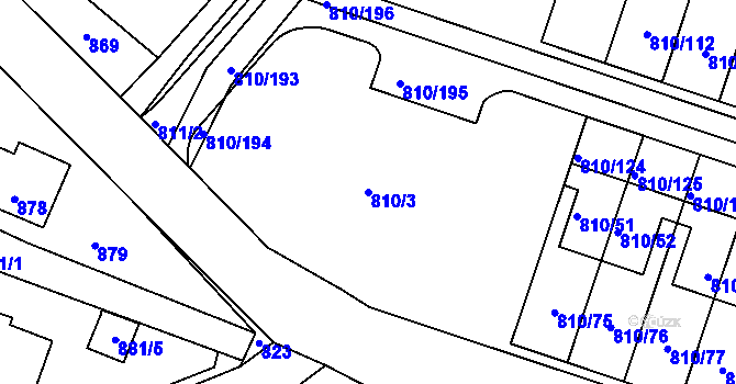 Parcela st. 810/3 v KÚ Proseč nad Nisou, Katastrální mapa