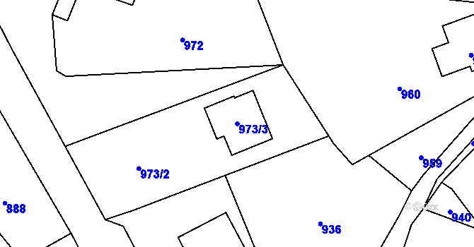 Parcela st. 973/3 v KÚ Proseč nad Nisou, Katastrální mapa