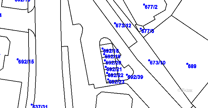 Parcela st. 692/19 v KÚ Proseč nad Nisou, Katastrální mapa