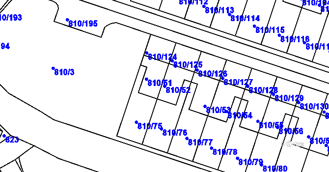 Parcela st. 810/52 v KÚ Proseč nad Nisou, Katastrální mapa