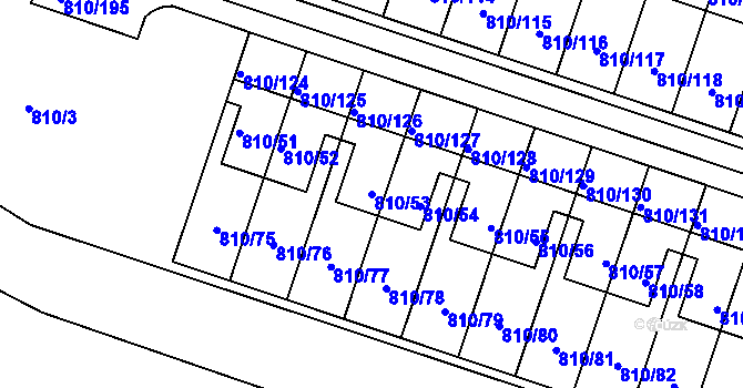 Parcela st. 810/53 v KÚ Proseč nad Nisou, Katastrální mapa