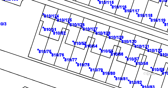 Parcela st. 810/54 v KÚ Proseč nad Nisou, Katastrální mapa