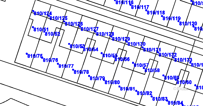 Parcela st. 810/55 v KÚ Proseč nad Nisou, Katastrální mapa