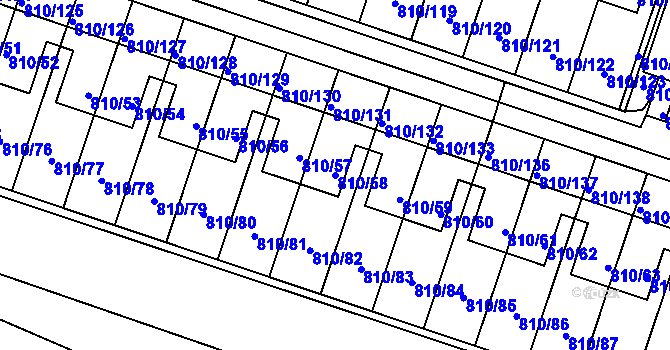 Parcela st. 810/58 v KÚ Proseč nad Nisou, Katastrální mapa