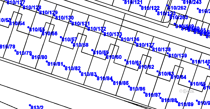 Parcela st. 810/60 v KÚ Proseč nad Nisou, Katastrální mapa