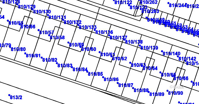 Parcela st. 810/61 v KÚ Proseč nad Nisou, Katastrální mapa