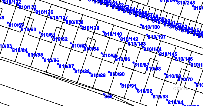 Parcela st. 810/65 v KÚ Proseč nad Nisou, Katastrální mapa