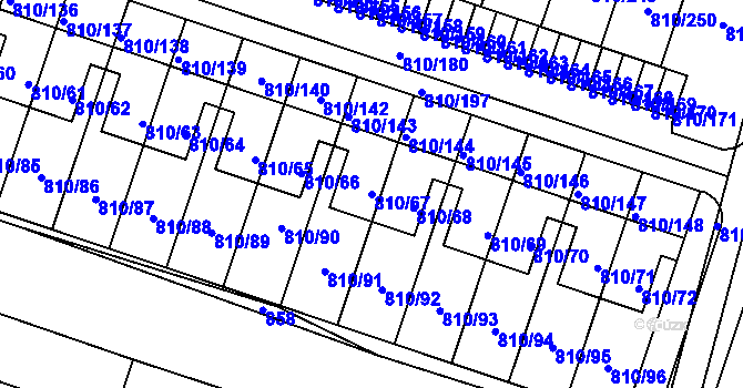 Parcela st. 810/67 v KÚ Proseč nad Nisou, Katastrální mapa