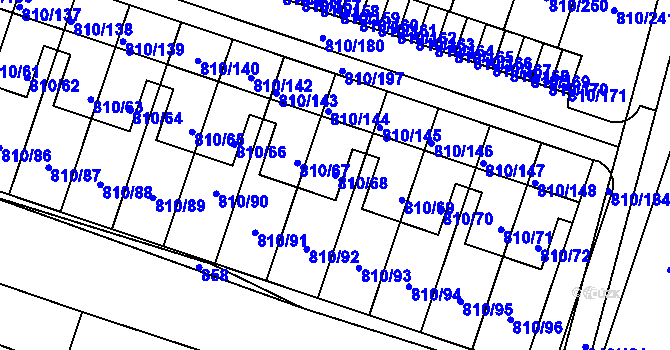 Parcela st. 810/68 v KÚ Proseč nad Nisou, Katastrální mapa