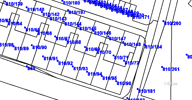 Parcela st. 810/70 v KÚ Proseč nad Nisou, Katastrální mapa