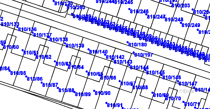 Parcela st. 810/142 v KÚ Proseč nad Nisou, Katastrální mapa