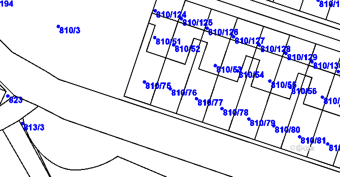 Parcela st. 810/76 v KÚ Proseč nad Nisou, Katastrální mapa