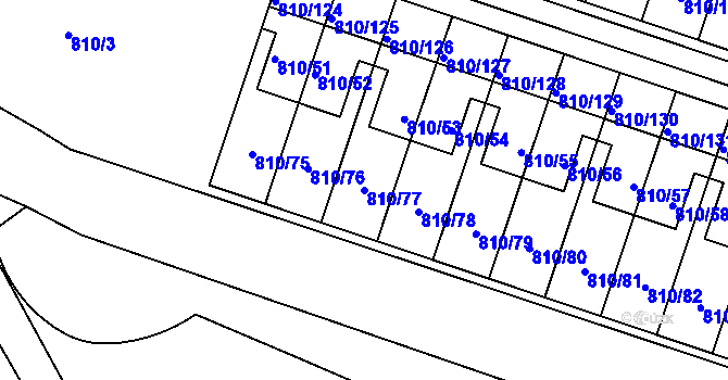 Parcela st. 810/77 v KÚ Proseč nad Nisou, Katastrální mapa