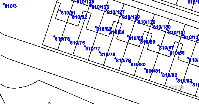 Parcela st. 810/78 v KÚ Proseč nad Nisou, Katastrální mapa