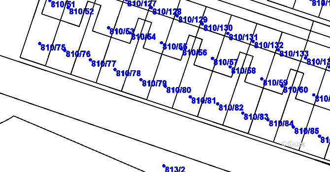 Parcela st. 810/80 v KÚ Proseč nad Nisou, Katastrální mapa