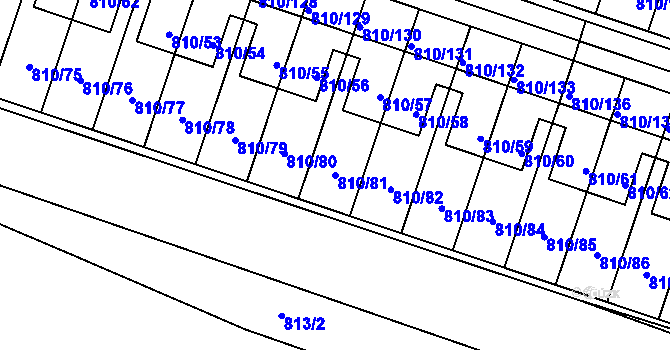 Parcela st. 810/81 v KÚ Proseč nad Nisou, Katastrální mapa