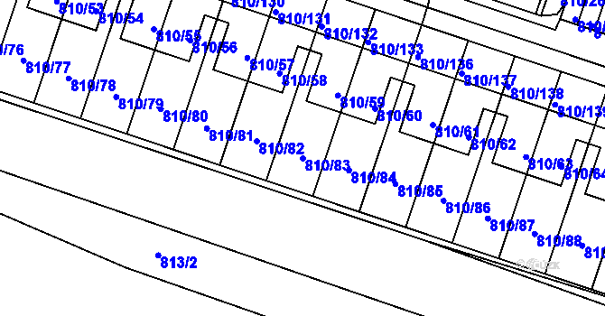Parcela st. 810/83 v KÚ Proseč nad Nisou, Katastrální mapa