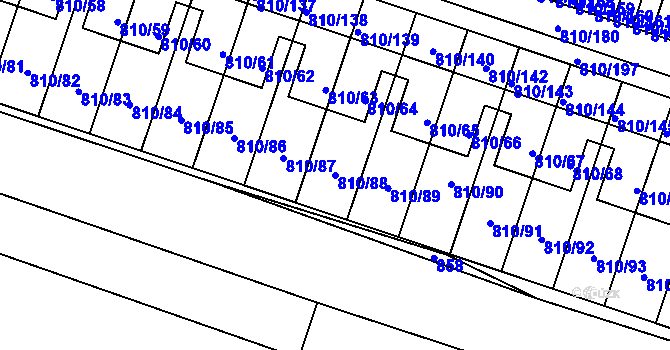 Parcela st. 810/88 v KÚ Proseč nad Nisou, Katastrální mapa