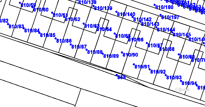 Parcela st. 810/89 v KÚ Proseč nad Nisou, Katastrální mapa