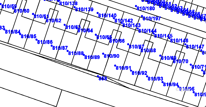 Parcela st. 810/90 v KÚ Proseč nad Nisou, Katastrální mapa
