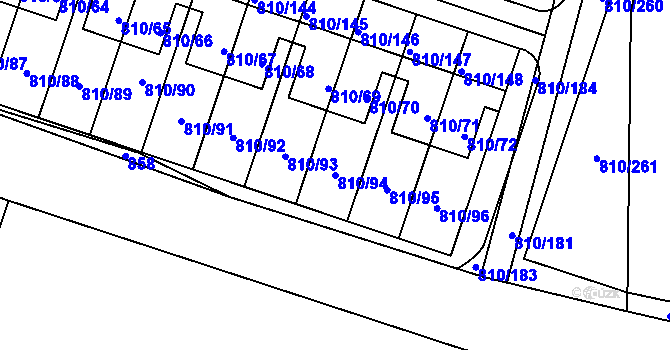 Parcela st. 810/94 v KÚ Proseč nad Nisou, Katastrální mapa