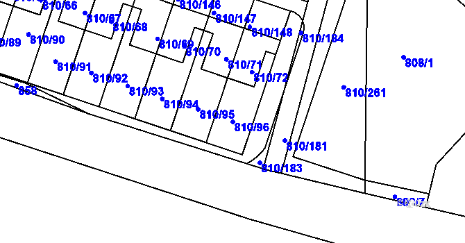 Parcela st. 810/96 v KÚ Proseč nad Nisou, Katastrální mapa