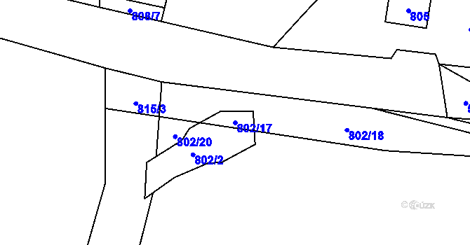 Parcela st. 802/17 v KÚ Proseč nad Nisou, Katastrální mapa