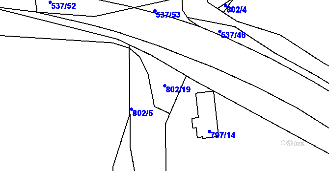Parcela st. 802/19 v KÚ Proseč nad Nisou, Katastrální mapa