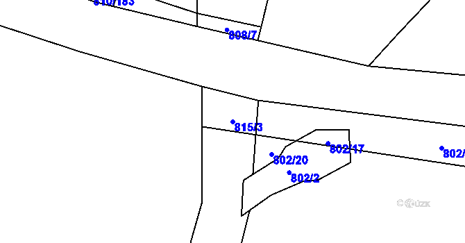 Parcela st. 815/3 v KÚ Proseč nad Nisou, Katastrální mapa