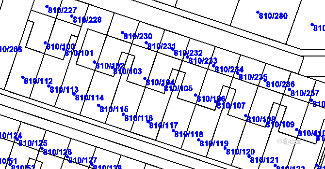 Parcela st. 810/105 v KÚ Proseč nad Nisou, Katastrální mapa