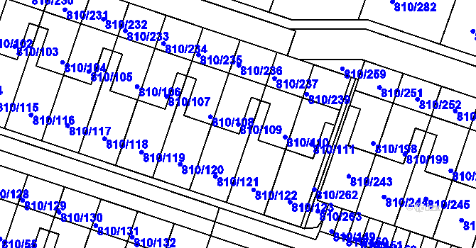 Parcela st. 810/109 v KÚ Proseč nad Nisou, Katastrální mapa