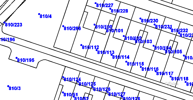 Parcela st. 810/113 v KÚ Proseč nad Nisou, Katastrální mapa