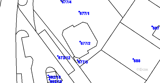 Parcela st. 677/2 v KÚ Proseč nad Nisou, Katastrální mapa