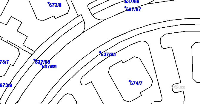 Parcela st. 537/83 v KÚ Proseč nad Nisou, Katastrální mapa