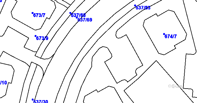 Parcela st. 537/84 v KÚ Proseč nad Nisou, Katastrální mapa