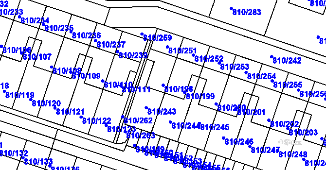 Parcela st. 810/198 v KÚ Proseč nad Nisou, Katastrální mapa