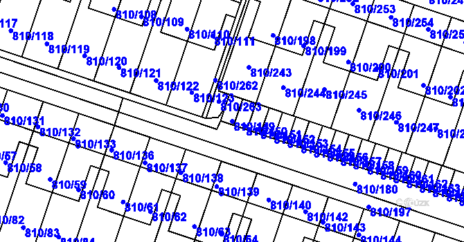 Parcela st. 810/149 v KÚ Proseč nad Nisou, Katastrální mapa