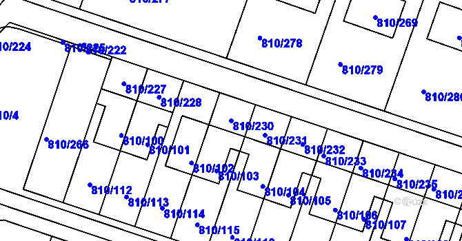 Parcela st. 810/230 v KÚ Proseč nad Nisou, Katastrální mapa